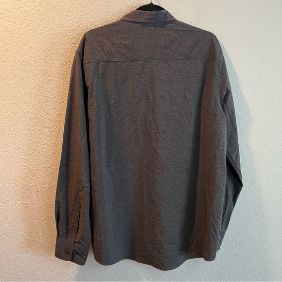 Men’s Swiss tech gray casual button down long sleeve shirt size large L - Picture 5 of 6
